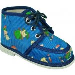 Dětské kotníkové bačkůrky šněrovací modré – Zboží Dáma