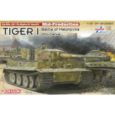 Dragon Model Kit Pz.Kpfw.VI Tiger I Ausf.E s pastou Zimmerit Otto Carius bitva o Malinavu 1944 6888 1:35 – Zbozi.Blesk.cz