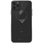Pouzdro KINGXBAR Apple iPhone 11 Pro - čiré s kamínky Swarovski - srdce - černé – Sleviste.cz