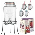 Kilner skleněný nápojový automat s kohoutkem 5 l a 4 ks džbánků 400 ml – Sleviste.cz