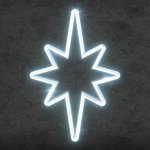 DECOLED 2D LED světelná hvězda na vrchol stromu, 45 × 70 cm, 3D ECOprint, ledově bílá – Hledejceny.cz