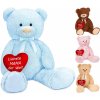 Plyšák Brubaker XXL medvídek světle modrý s maminkou Dearest in the World Heart Cuddly Toy 100 cm