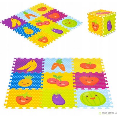 Iplay Pěnová podložka pro děti ovocné puzzle 9 prvků 86x86cm – Zboží Dáma