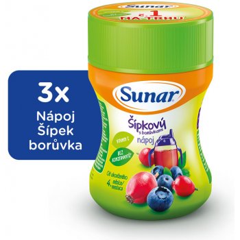 SUNAR Dobré ráno šípek, borůvka rozpustný nápoj 3 x 200 g