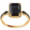 Prsteny iZlato Forever Exkluzivní prsten s černými diamanty a achátem IZBR885