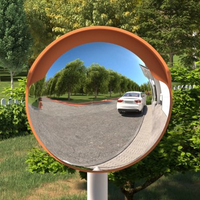 zahrada-XL Venkovní konvexní dopravní zrcadlo oranžové Ø30 cm polykarbonát | Zboží Auto