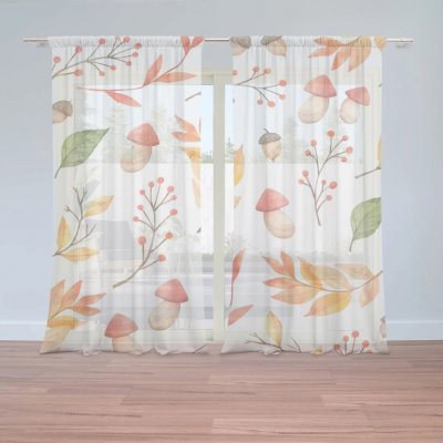 Sablio Záclony Houbařská sezóna: 2ks 150x250cm – Hledejceny.cz