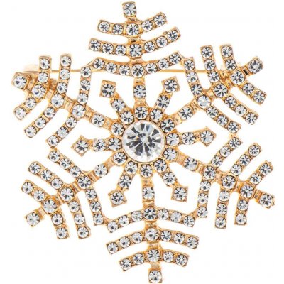 Biju Brož vločka pozlacená se zirkony 9002099 – Zboží Mobilmania