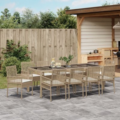 OMAXI 891143 Zahradní jídelní souprava 11 pcs Béžová Poly ratan – Hledejceny.cz