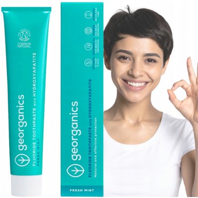georganics Fluoride Toothpaste Fresh Mint & Hydroxyapatite 75 ml – Hledejceny.cz