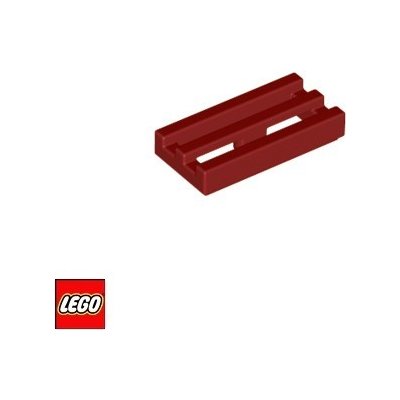 LEGO® 2412b Dlaždice 1x2 gril Tmavě-Červená – Zboží Mobilmania