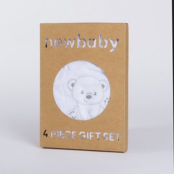 New Baby Kojenecká soupravička do porodnice Sweet Bear bílá