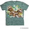 Pánské Tričko Pánské batikované triko The Mountain Sloth Family Selfie zelené