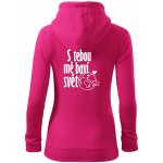 S tebou mě baví svět dámská mikina trendy zipper s kapucí Purpurová – Hledejceny.cz