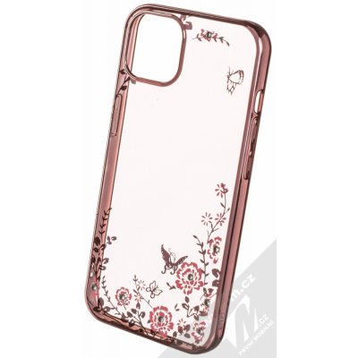 Pouzdro 1Mcz Diamond Flower TPU Apple iPhone 13 růžově zlaté – Zbozi.Blesk.cz
