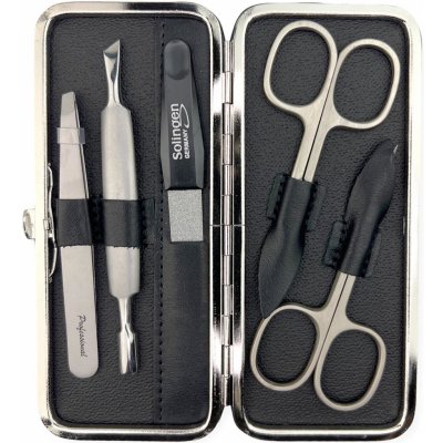 Globos Dámská kožená sada na manikúru s nůžkami Solingen 1321-89 černá – Zboží Dáma