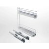 Kuchyňská dolní skříňka KESSEBÖHMER Výsuv 15-3D, stříbrný - classic, dvě police