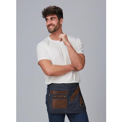 Gary´s Zástěra Corto denim + kůže UNI tmavě modrá 100/100 bavlna/kůže – Sleviste.cz