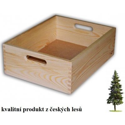 Biedrax dřevěná bedna střední 40 x 30 x 13 cm přírodní DB5002P