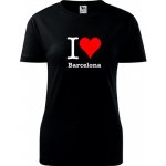 Černé dámské tričko I love Barcelona dárek pro cestovatelku – Zboží Mobilmania