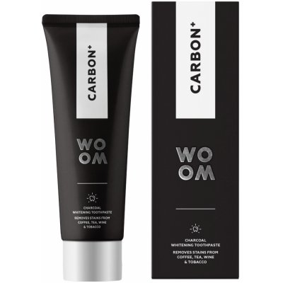 Woom Černá bělicí zubní pasta CARBON+ 75 ml