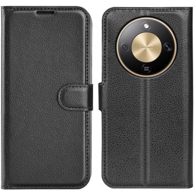 Litchi knížkové pouzdro na Honor Magic 8 Lite 5G - černé – Zboží Živě