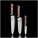 Gudaro-SADA Šéfkuchařský nůž FENG+Santoku kuchyňský nůž+ damaškový kuchyňský nůž GU0001+GU0002+GU0003 – Zboží Mobilmania