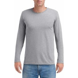 Pánské Tričko Anvil pánské tričko s dlouhými rukávy tri-BLEND šedá žíhaná