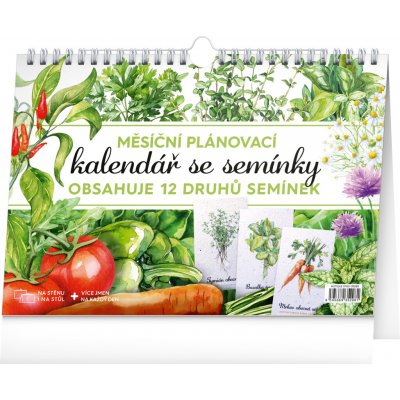 Měsíční plánovací se semínky 30 x 21 cm 2026 – Zboží Dáma
