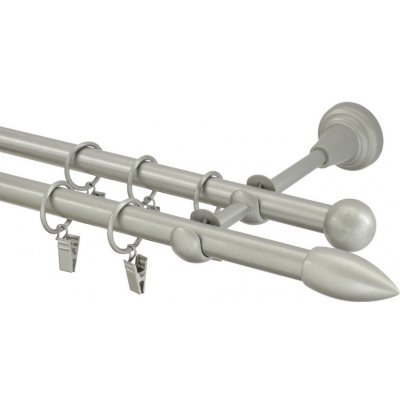 HEBR Garnýž Špice matná stříbrná dvojitá 200 cm – Zboží Mobilmania