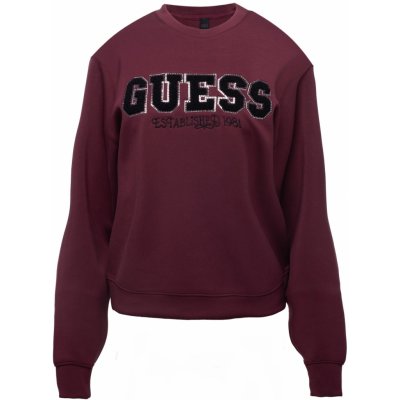 Guess dámská mikina CN EMBELLISHED LOGO sweatshirt W3BQ17KBYE2-A502 Bordó