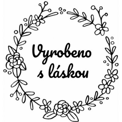 Samolepící etiketa "VYROBENO S LÁSKOU II" 3,5 cm – Zboží Dáma