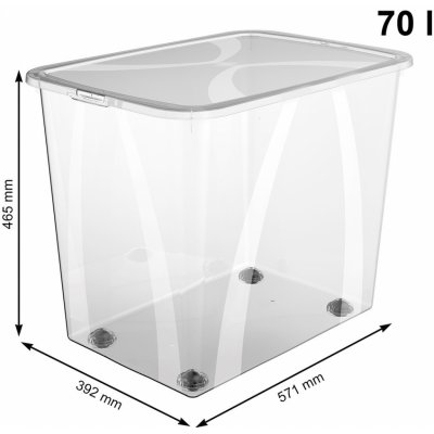 Rotho Úložný box na kolečkách Lona 70L Transparentní – Zboží Mobilmania