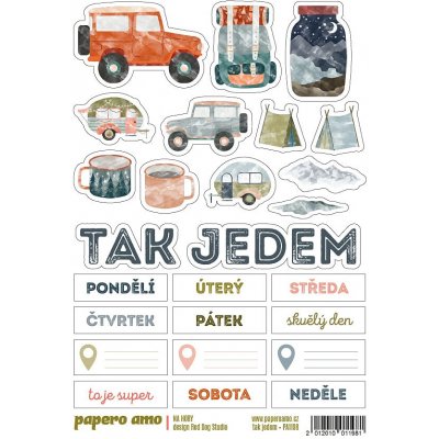 PAPERO AMO ♥ Samolepky - NA HORY / Tak jedem – Zboží Živě
