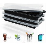 Silikonové formičky na led 36 přihrádek, 3 kusy s víkem, černé – Zboží Mobilmania