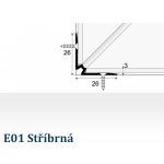 Profil Team vnitřní profil pro krytiny Stříbrný E01 3 mm 1,2 m