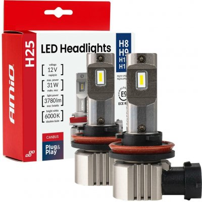 LED žárovky hlavního svícení Série H25 CANBUS H8 H9 H11 H16 12V 31W AMIO-04713 – Hledejceny.cz