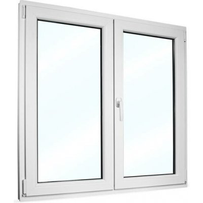 SkladOken.cz Plastové okno 120x120 cm (1200x1200 mm), dvoukřídlé se štulpem, bílé, PRAVÉ – HobbyKompas.cz