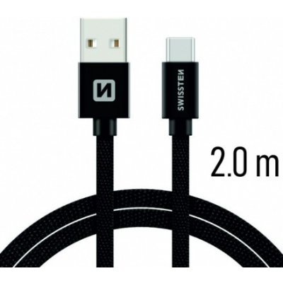 Swissten 71521301 datový USB - (USB TYP C), 2m, černý – Zboží Mobilmania