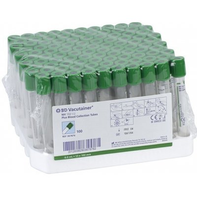 Vacutainer Zkumavka pro analýzu plazmy 6 ml Na-Hep 100 x 13 mm 100 ks – Zboží Dáma