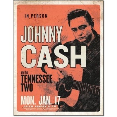 D.E. metal signs Plechová cedule JOHNNY CASH AND HIS TENNESSEE TWO 32 cm x 40 cm