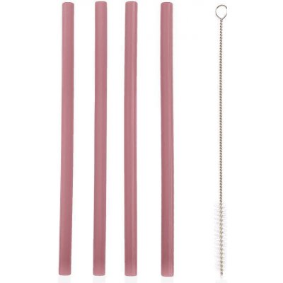 Zopa Silikonové brčko 4 ks Old pink – Zboží Dáma