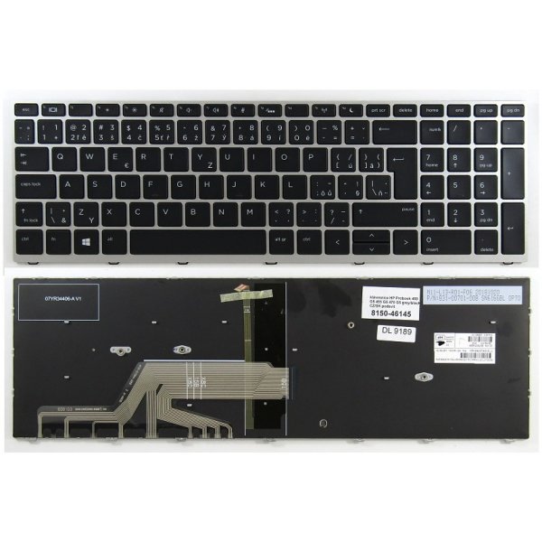 česká klávesnice HP Probook 450 G5 455 G5 470 G5 650 655 G4 G5 black CZ/SK  podsvit - silver frame od 1 097 Kč - Heureka.cz