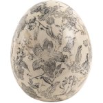 Dekorace vintage vejce se šedými květy Mell French M - Ø 11*14 cm – Hledejceny.cz