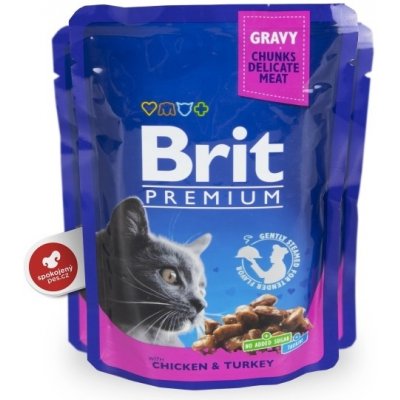 Brit Premium Cat Chicken & Turkey SET 24 x 100 g – Zboží Mobilmania
