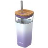 Hrnek a šálek Quokka Skleněný cestovní hrnek s brčkem Liquid Cube Lilac Gradient 540 ml