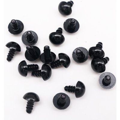 Bezpečnostní oči, jednobarevné černé, průměr 16mm – Sleviste.cz