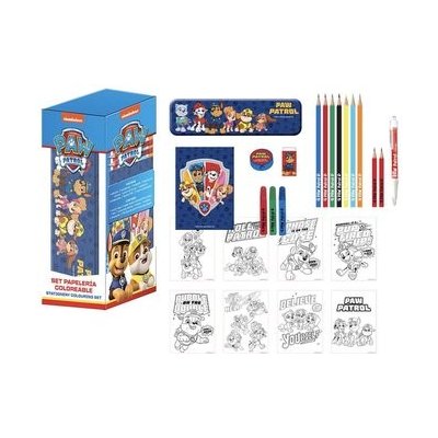 Kreativní set Paw Patrol|Tlapková Patrola omalovánky pastelky samolepky blok pouzdro guma ořezávátko fixy tužky propiska|11 x 24 x 10 cm – Zboží Mobilmania