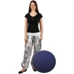 Glara Stylové volné kalhoty se zajímavým vzorem modré – Hledejceny.cz