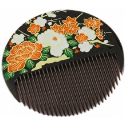 Kimono Japonský hřeben do kabelky 7,8 cm černý – Zboží Mobilmania